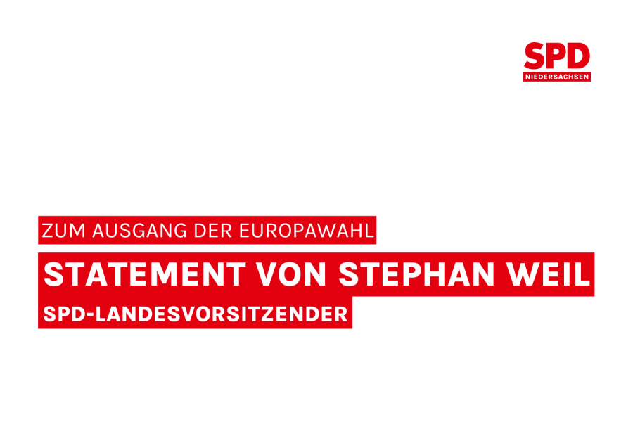 State­ment des SPD-Lan­des­vor­sit­zen­den Ste­phan Weil zum Aus­gang der Euro­pa­wahl 2024 in Niedersachsen